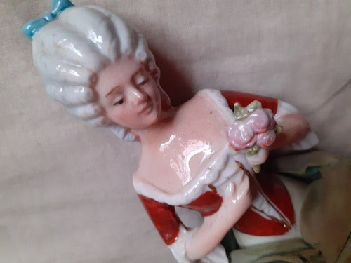 Muñeca De Porcelana Antigua Figurita De Vestir 6