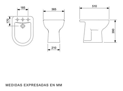 Bidet 3 Agujeros Riviera / Smart Color Beige - Celite 1