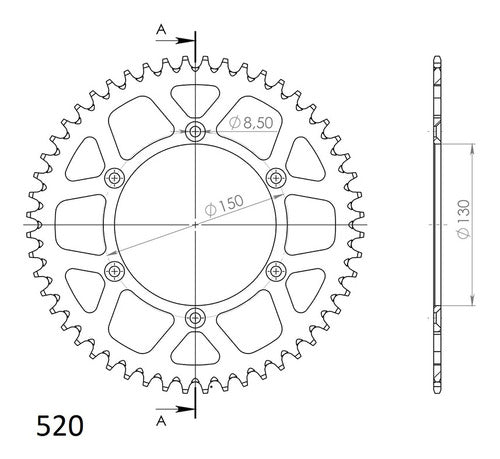 Supersprox Aluminum Crown 48t-520 Red for TTR230 YZ450C 1