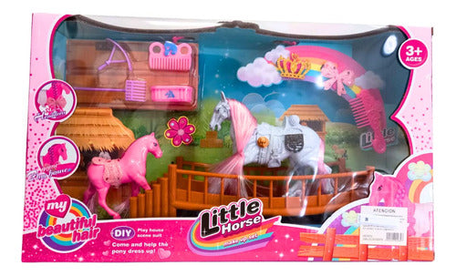 Set De Caballos Little Horse Con Accesorios Para Niños Febo 0