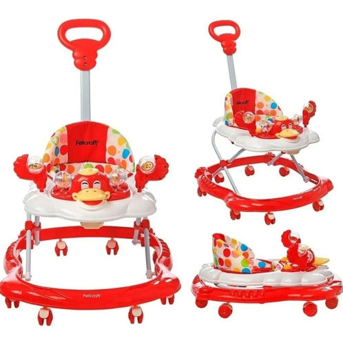 Baby Walker Car-Duck with Handle and Musical Tray with Toys 0
