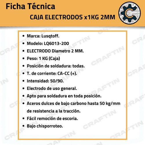 Lusqtoff Electrodos Punta Azul 2 Mm Soldadora Soldar 1 Kg 1