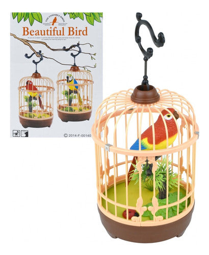 Generic Bird with Sound and Movement in Battery-Operated Cage 0