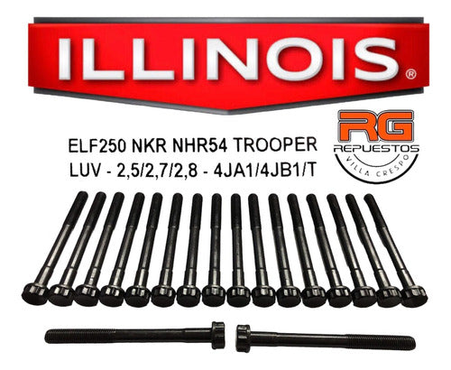 Illinois Bulones De Tapa Isuzu Luv 2.5/2.8/3.1 4ja1/4jb1/4jg2 1