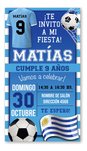 Tarjeta De Cumpleaños Digital Selección Uruguaya 2 Formatos 0