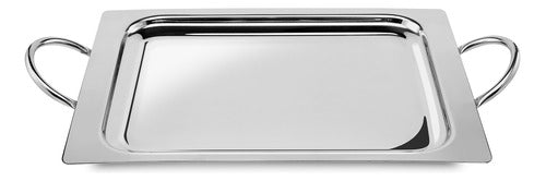 Golden Art Premium Rectangular Stainless Steel Tray with Handles 218 0