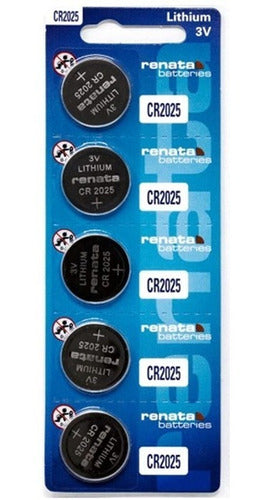 Renata CR2025 Lithium Button Battery 3V x 5 Units 0