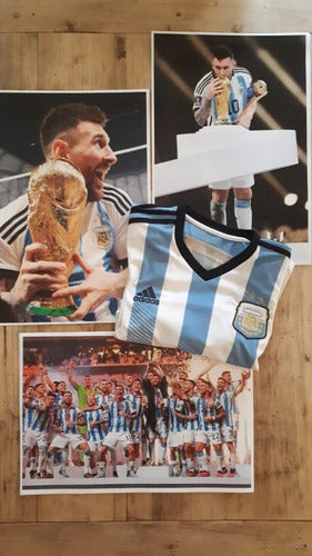 Laser Rock Poster Lamina Messi Sonrie Copa Argentina Campeon 1