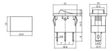 ELUMILED 20 Teclas Interruptor Bipolar DPST On-Off 6A 21x15mm Roja 2