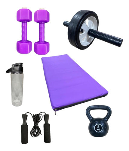 Mr Gym Training Kit: Mat, Weights, Wheel, and Jump Rope N48 2