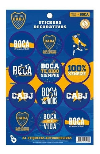 Otero Stickers Boca Juniors X 24u Cumpleaños Personaje Cotillón 0