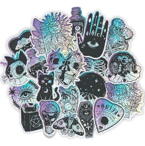 Calcos Stickers Vinilo Termo - Holografica Glitter Esoterica 0