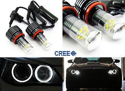 BMW 2 X H8 Cree Led Angel Eye Ring Marker Light 60W 2