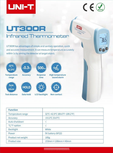 Uni-T UT300R Infrared Thermometer for Human Temperature Measurement 5