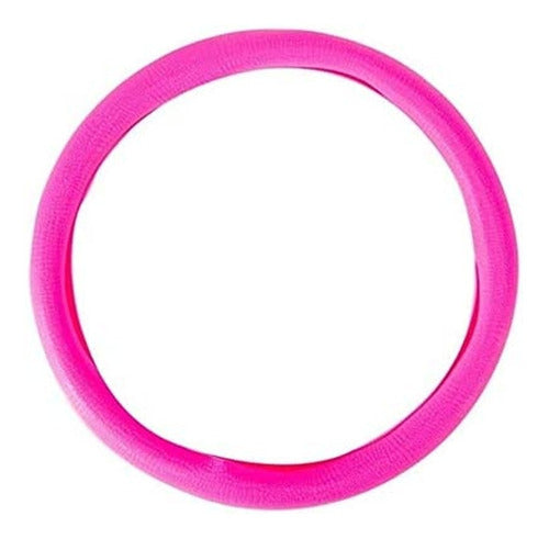 Steering Wheel Cover + Silicone Key Cover - Fiat Gran Siena Pink 2