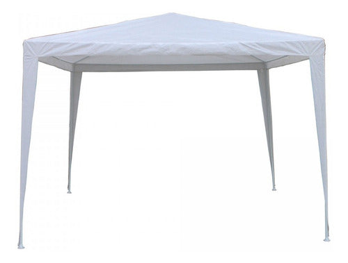 HOGAR Y CAMPING Gazebo Blanco Fácil Armado 3 X 3 Mts. Con 2 Paredes H Y C 2