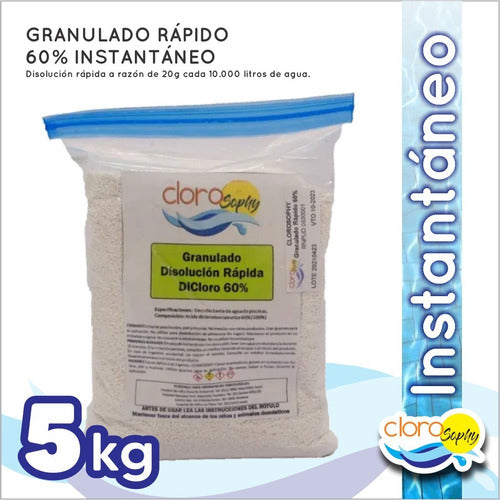 Cloro Granulado Disolucion Rapida Instantanea 5kg Shock 1