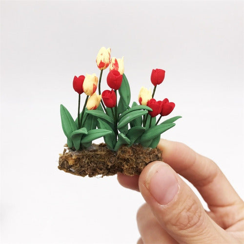 1:12 Mini House Toy Simulation Tulip Flower Model 4