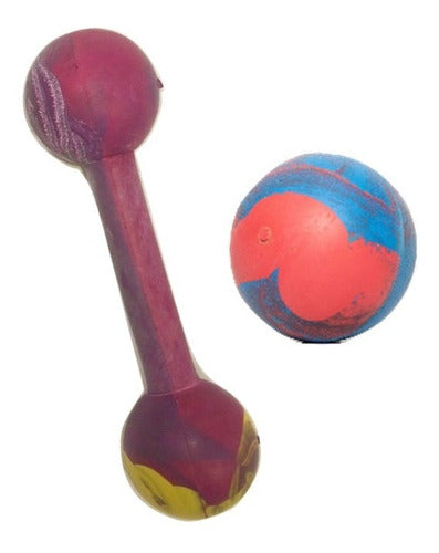 Odranid Premium Rubber Dog Toy Combo: Ball and Weight N 4 0