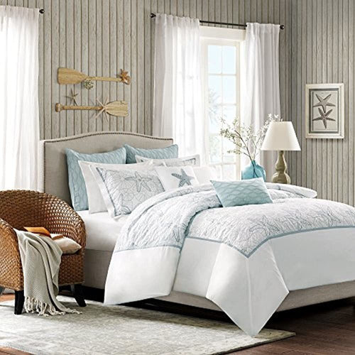 Harbor House Maya Bay King Size Duvet Cover - White, Blue 0