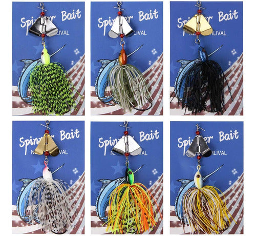 Señuelos Pesca Cebos Agua Dulce O Salada Pack X6 Spinnerbait 5