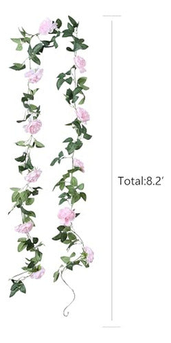 Duovlo Artificial Peony Flower Garland - 2 Pack 1