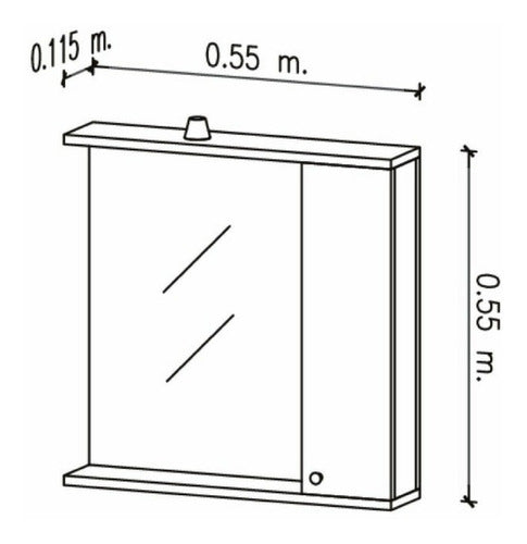 Amube Bathroom Cabinet with Light Melamine White 55 X 55 Cm 1 Body 5