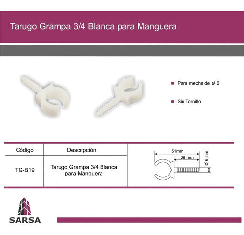 Sarsa Tarugo Grampa 3/4 X10 Unidades 1