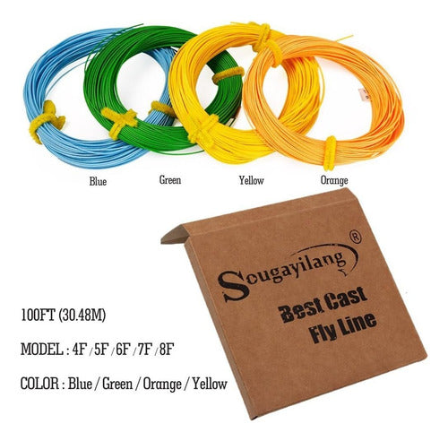 Sougayilang Fly Line Weight Forward 100ft Orange 6ft 2