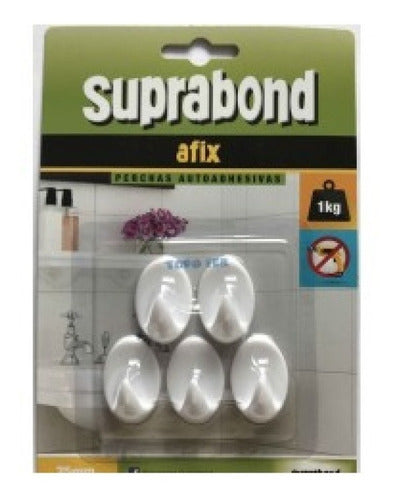 Percha Autoadhesivo Suprabond Blancas Afix 5u Original 0