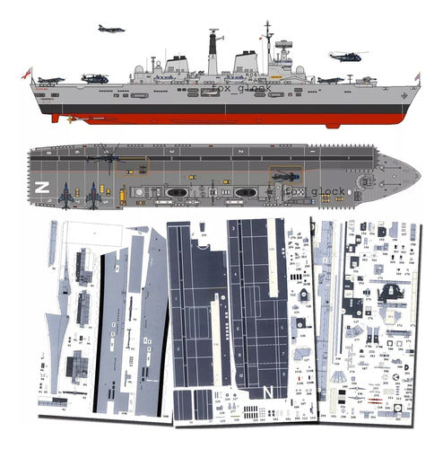 Hms Invincible (r05) Malvinas Escala 1.400 Papercraft 0