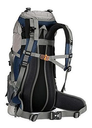 Mochila Para Senderismo, Cubierta De Lluvia - 50 L Azul. 3