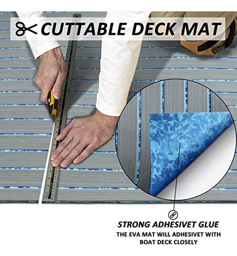Hzkaicun Boat Flooring Eva Foam Boat Decking Self-Adhesive 119cm X 41cm - Gray 3
