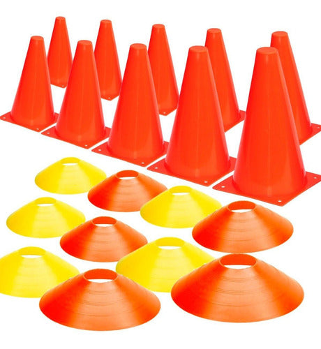 Expert Set of 20 PVC Turtle Cones and 17cm Soccer Training Cones El Rey 1