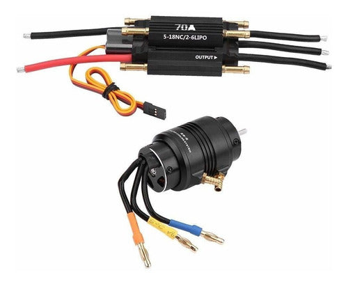 Sutinna 70A 3380KV Water Cooling RC Motor, RC Brushless Motor, Multifunction Use for RC Boat 1