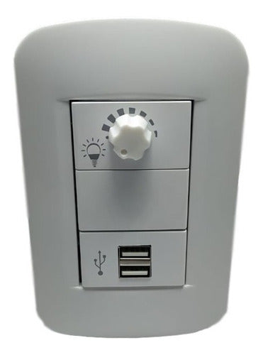 Jeluz Verona Dimmer LED USB Double Light Switch 2 Amp 0