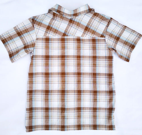 Tiki Kids Short-Sleeve Light Brown Checks Shirt Size 2 to 16 2