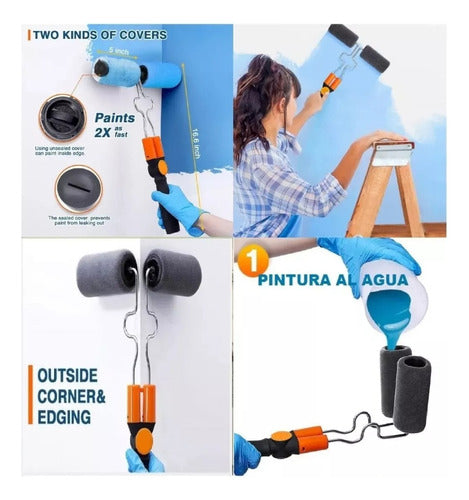 Paint Roller Rodillo Recargable De Microfibra Con Accesorios Oferta 3