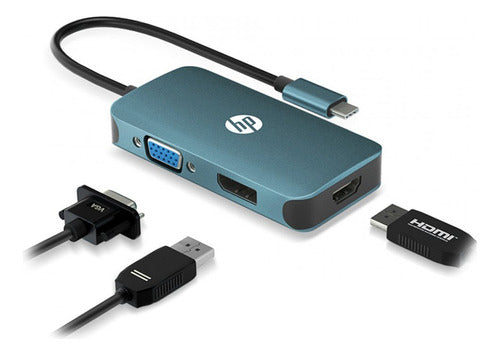 Adaptador Conversor Usb Tipo C A Hdmi Vga Dp Hp Dhc-ct200 Ax 0