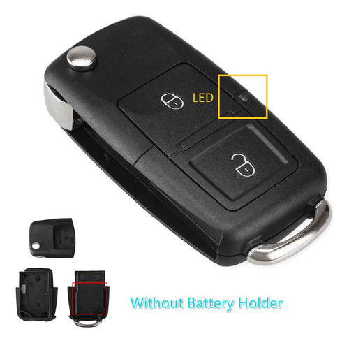 Keyfad Car Remote Key Shell + 2-Button LED Key Half Detachable 1