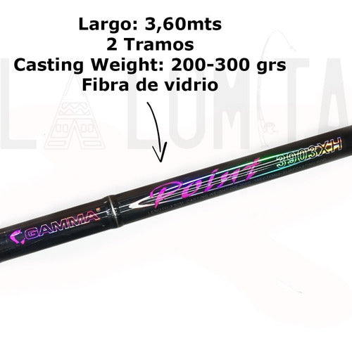 Gamma Point 3.6 Meters Fishing Rod 2 Sections 200-300g Surfcasting Varied Cast 1