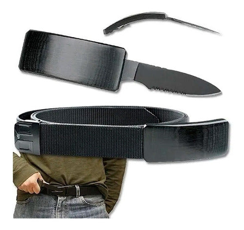 Tactical Belt with Concealed Knife for Personal Defense 0