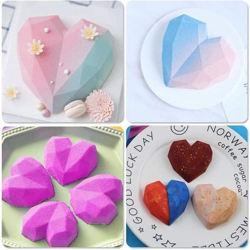 3D Faceted Heart Silicone Mold for Baking and Crafting 7