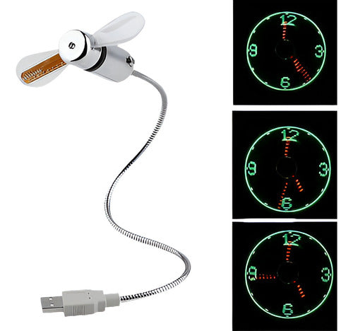 Flexible Usb Powered Reloj Led De Enfriamiento Ventilador El 0