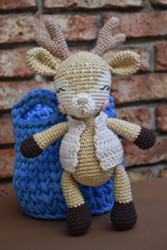 Acuarius Ciervo Amigurumi Peluche Muñeco Apego Tejido 1