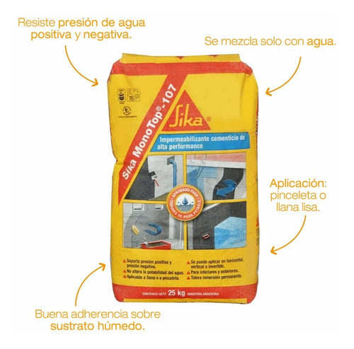 Sika Monotop 107 25kg Impermeabilizante Cementicio 2