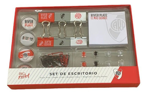 PPR Set Escritorio Big Pocket Notas Clips Imanes Pins Boca River 0