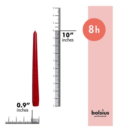 Bolsius Dark Red Taper Candles, Pack of 4 1