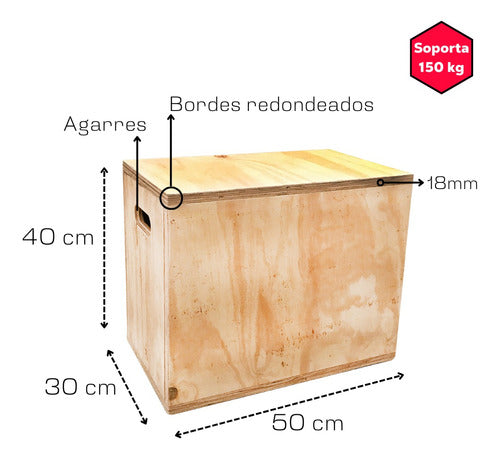 Cajon De Salto Crossfit Fitness 3 Alturas 30x40x50 2