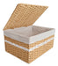 Decormesa Rectangular Seagrass Storage Basket with Jute Lid 0